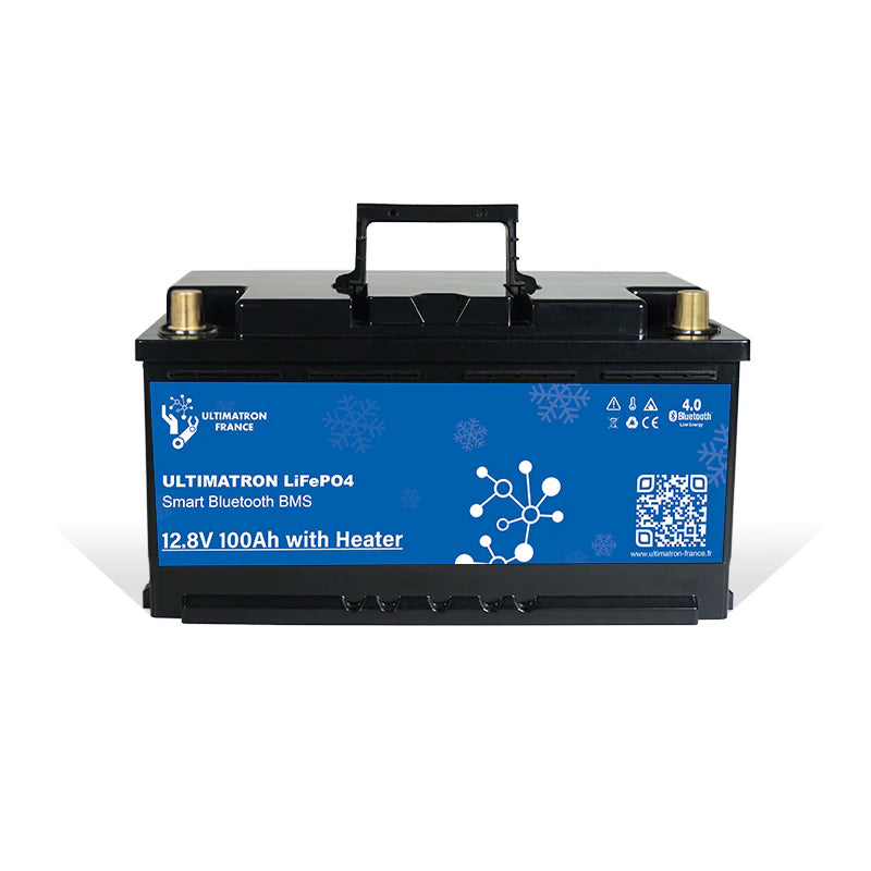 Ultimatron Batterie Lithium Sous Siège de 12.8V 100Ah LiFePO4 Smart BMS Avec Bluetooth Chauffage